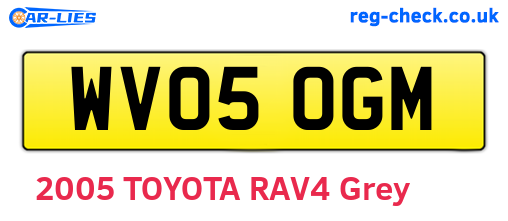 WV05OGM are the vehicle registration plates.