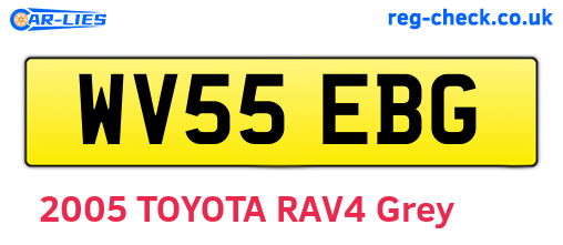 WV55EBG are the vehicle registration plates.