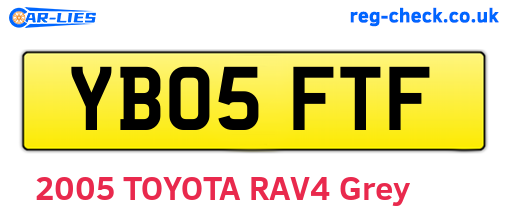 YB05FTF are the vehicle registration plates.