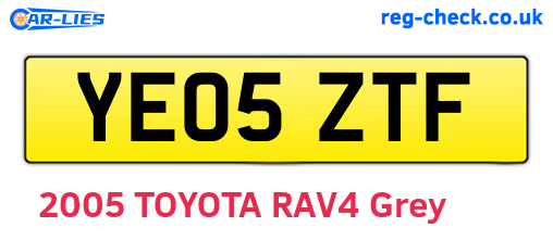 YE05ZTF are the vehicle registration plates.