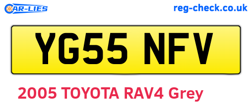 YG55NFV are the vehicle registration plates.