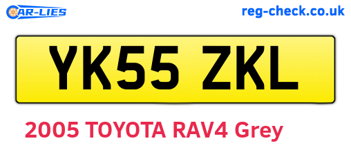YK55ZKL are the vehicle registration plates.