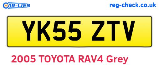 YK55ZTV are the vehicle registration plates.