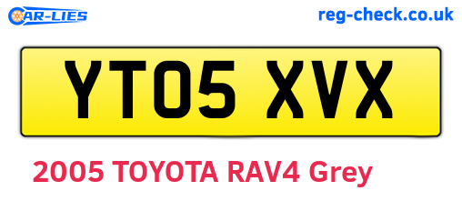 YT05XVX are the vehicle registration plates.