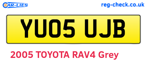 YU05UJB are the vehicle registration plates.