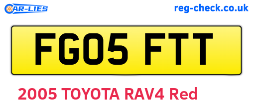 FG05FTT are the vehicle registration plates.