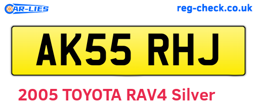 AK55RHJ are the vehicle registration plates.