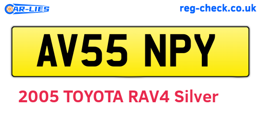 AV55NPY are the vehicle registration plates.