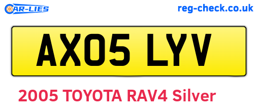 AX05LYV are the vehicle registration plates.