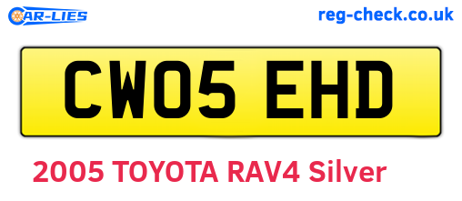CW05EHD are the vehicle registration plates.