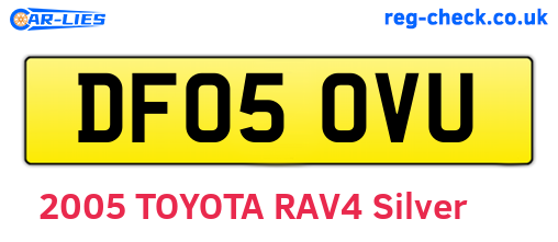DF05OVU are the vehicle registration plates.