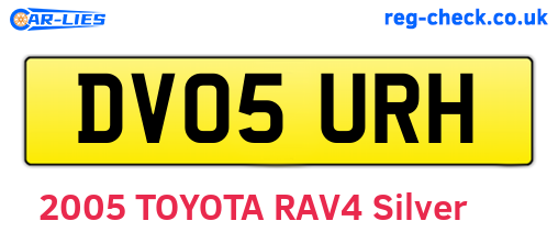 DV05URH are the vehicle registration plates.