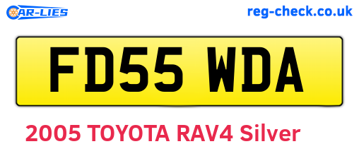 FD55WDA are the vehicle registration plates.