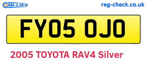 FY05OJO are the vehicle registration plates.