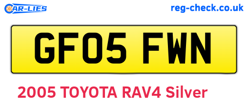 GF05FWN are the vehicle registration plates.