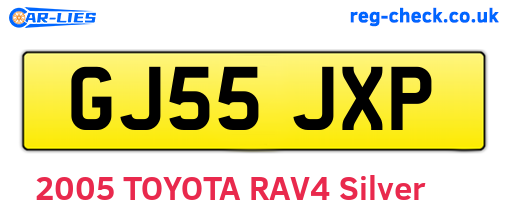 GJ55JXP are the vehicle registration plates.