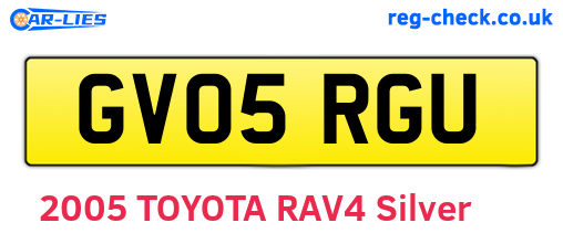 GV05RGU are the vehicle registration plates.