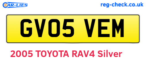 GV05VEM are the vehicle registration plates.