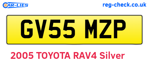 GV55MZP are the vehicle registration plates.