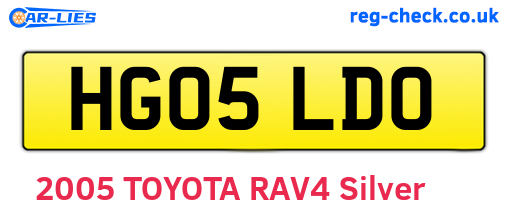 HG05LDO are the vehicle registration plates.