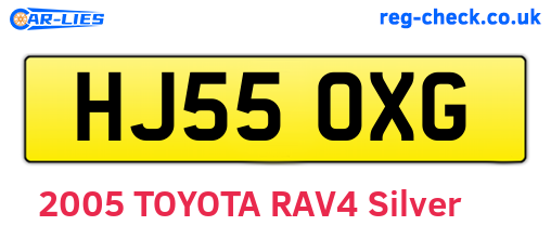 HJ55OXG are the vehicle registration plates.