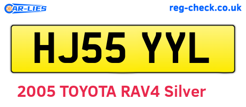 HJ55YYL are the vehicle registration plates.