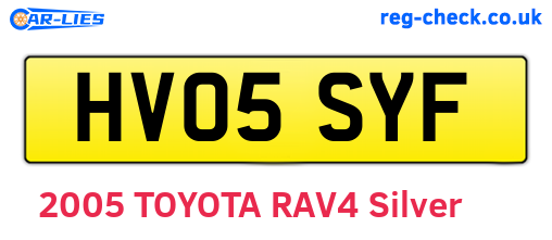 HV05SYF are the vehicle registration plates.
