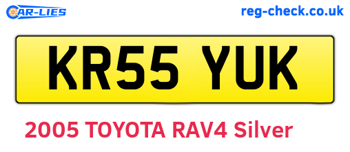 KR55YUK are the vehicle registration plates.