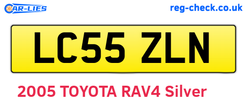 LC55ZLN are the vehicle registration plates.