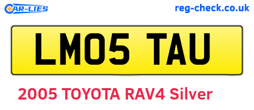 LM05TAU are the vehicle registration plates.
