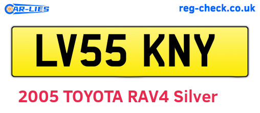 LV55KNY are the vehicle registration plates.