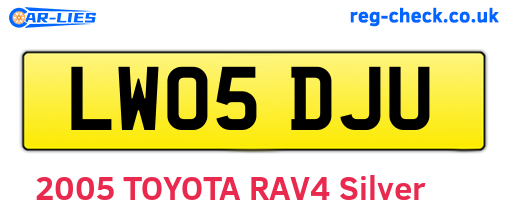 LW05DJU are the vehicle registration plates.