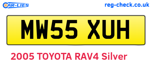 MW55XUH are the vehicle registration plates.