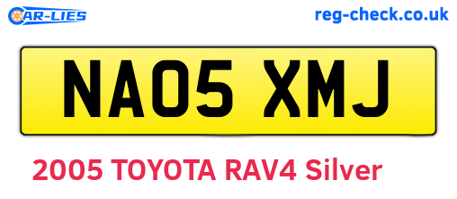 NA05XMJ are the vehicle registration plates.