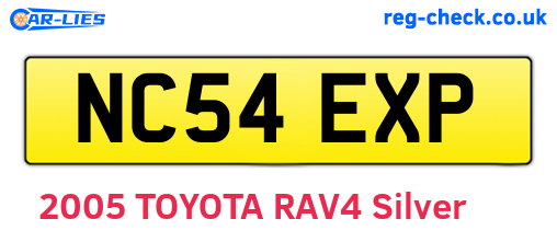 NC54EXP are the vehicle registration plates.