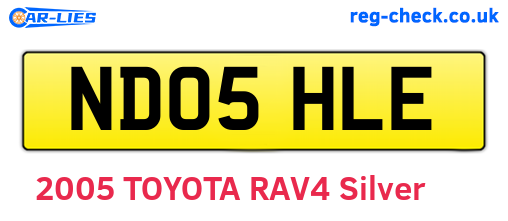 ND05HLE are the vehicle registration plates.