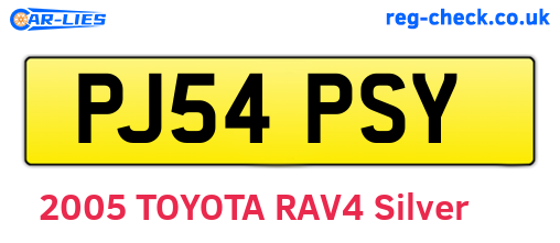 PJ54PSY are the vehicle registration plates.