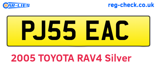 PJ55EAC are the vehicle registration plates.