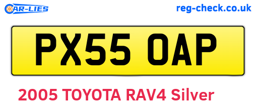 PX55OAP are the vehicle registration plates.