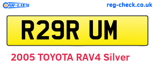 R29RUM are the vehicle registration plates.