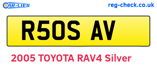 R50SAV are the vehicle registration plates.