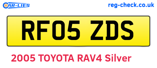 RF05ZDS are the vehicle registration plates.