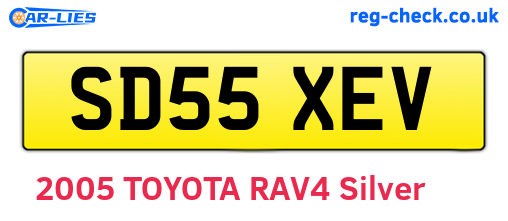 SD55XEV are the vehicle registration plates.