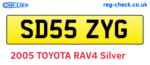 SD55ZYG are the vehicle registration plates.