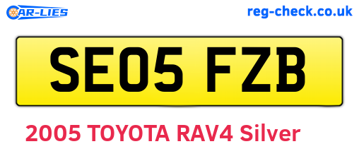 SE05FZB are the vehicle registration plates.