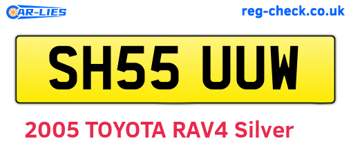 SH55UUW are the vehicle registration plates.