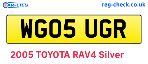 WG05UGR are the vehicle registration plates.