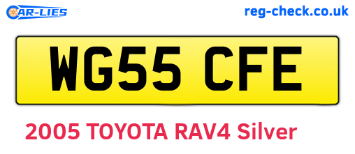 WG55CFE are the vehicle registration plates.