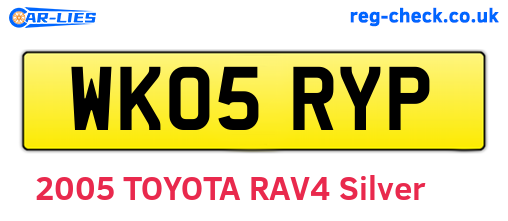 WK05RYP are the vehicle registration plates.