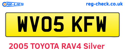 WV05KFW are the vehicle registration plates.